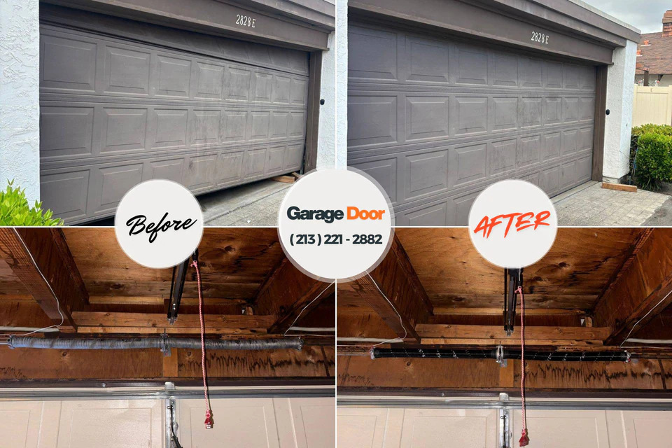 Before and after: garage door installation Grinnell, IA